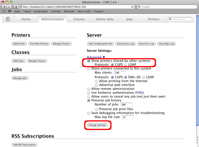 apple cups system with settings above selected