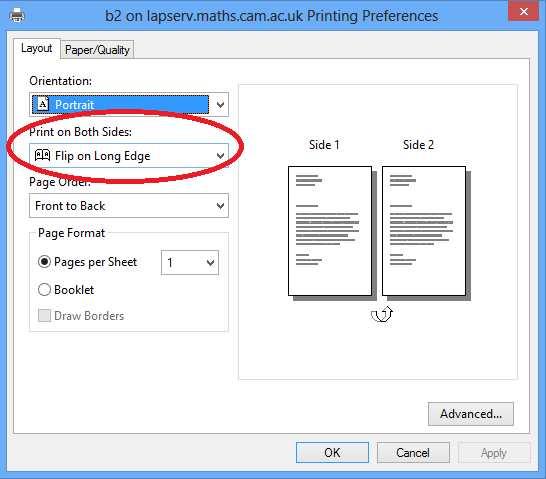 Printing Preferences