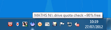 Windows quota applet