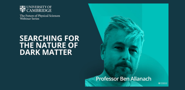 Image: webinar title against a Cambridge blue background