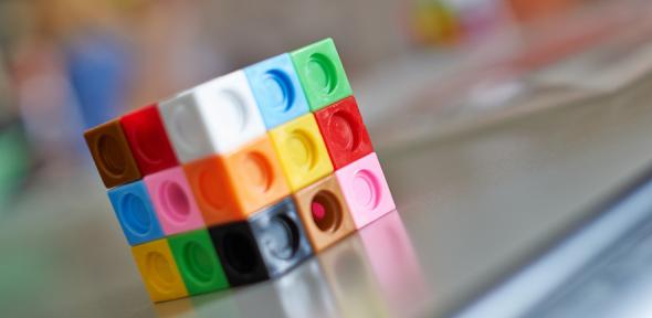 NRICH hands on maths activity - Nine Colours cube