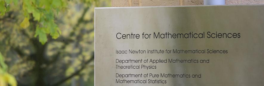 CMS sign showing DAMTP, DPMMS and Isaac Newton Institute